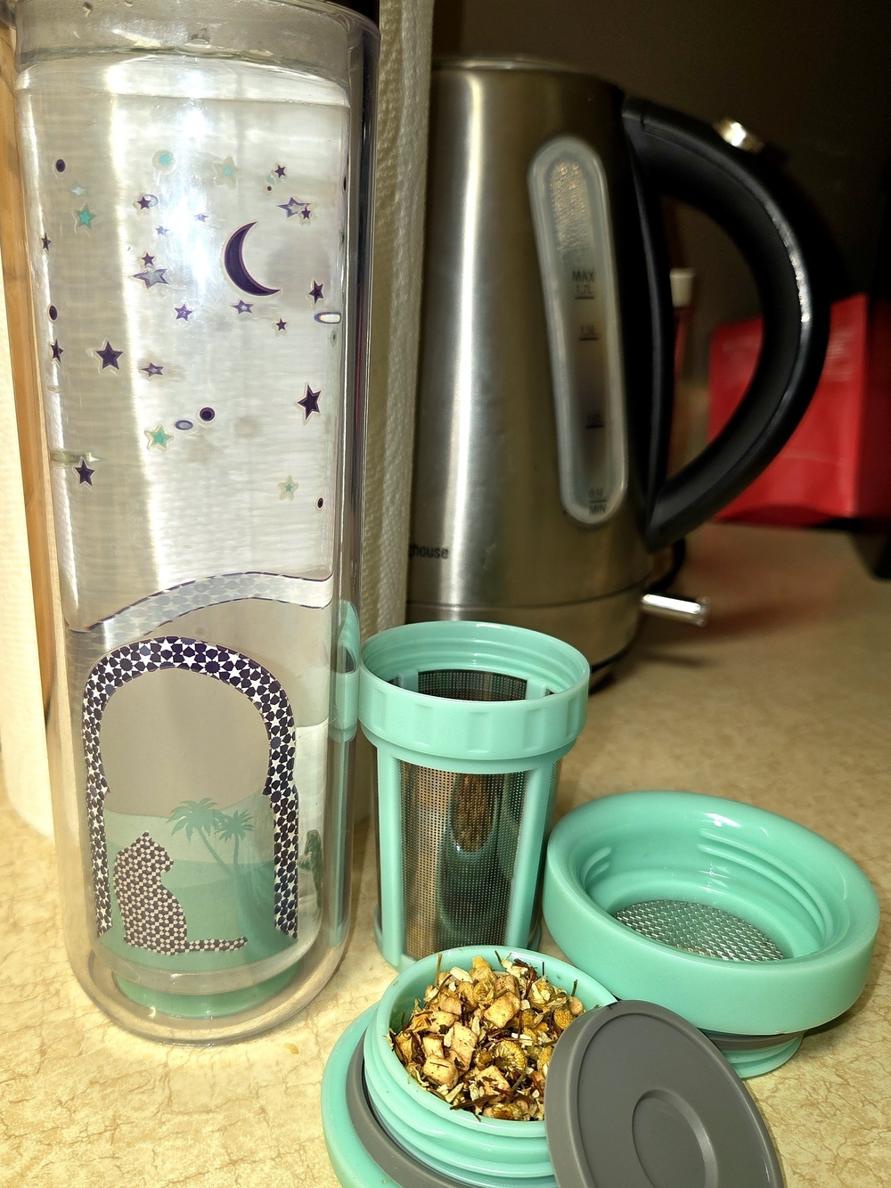 DAVIDsTEA Mosaic Cat - Color Changing Tea Infuser Travel Tumbler